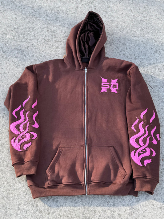 Mocha Pink “SA” zip up