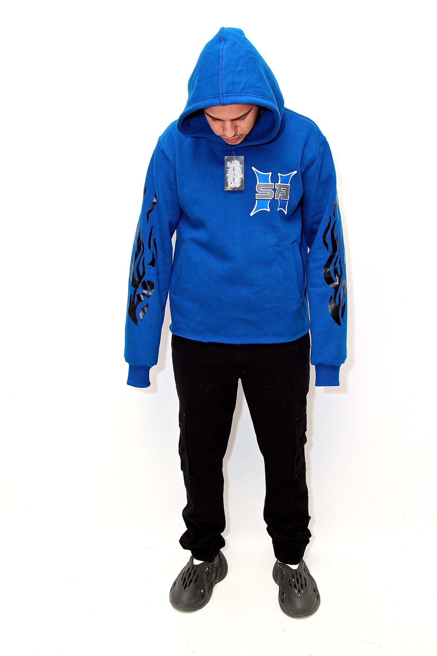 Royal Blue Thunder SA cropped hoodie