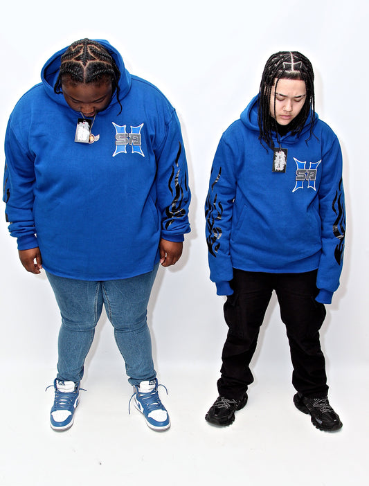 Royal Blue Thunder SA cropped hoodie