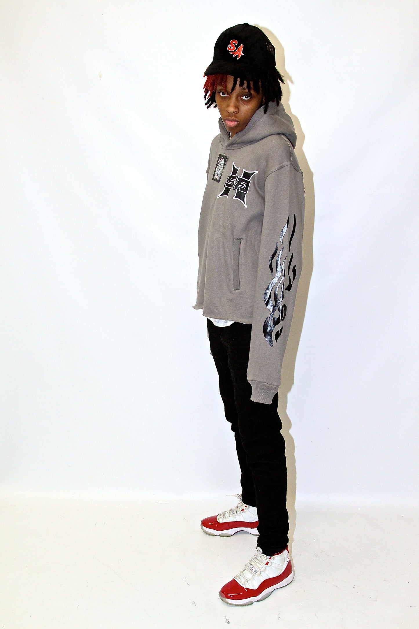 Grey Thunder SA Cropped Hoodie