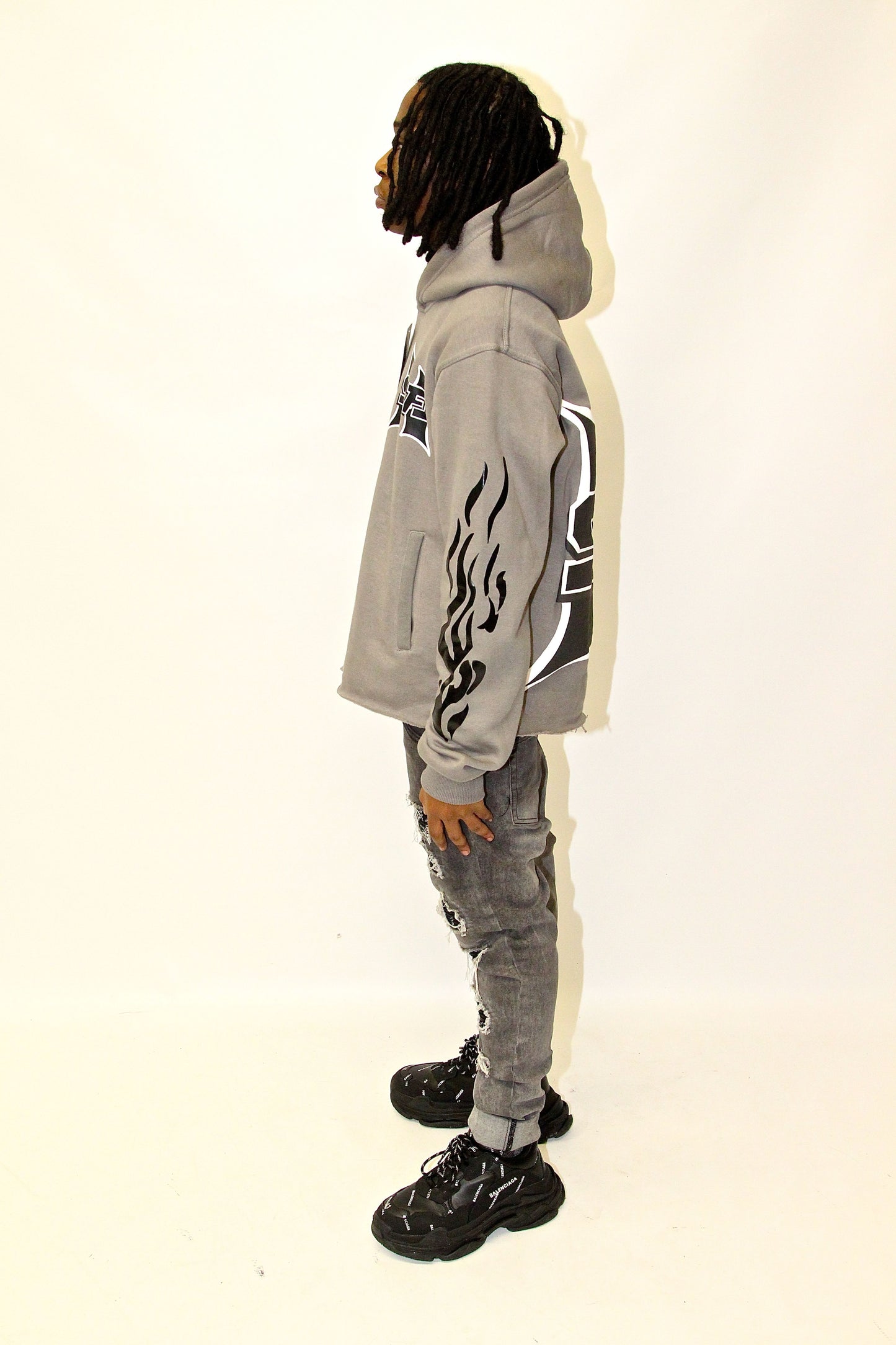 Grey Thunder SA Cropped Hoodie